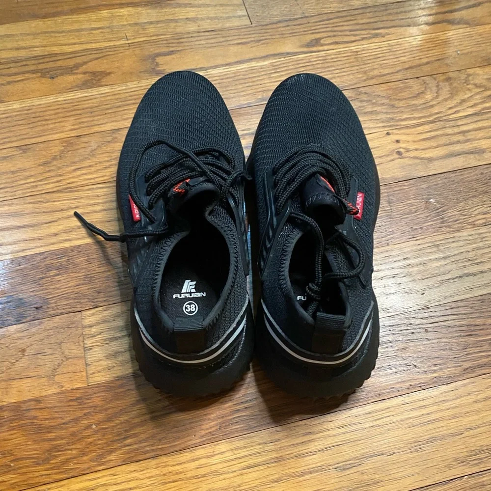 Furian Black Knit Steel Toe Sneakers Lace-Up EU 38 - Picture 4 of 9